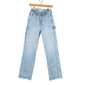 Abercrombie & Fitch 90s High Rise Straight Leg Jeans Light Wash | Size 25